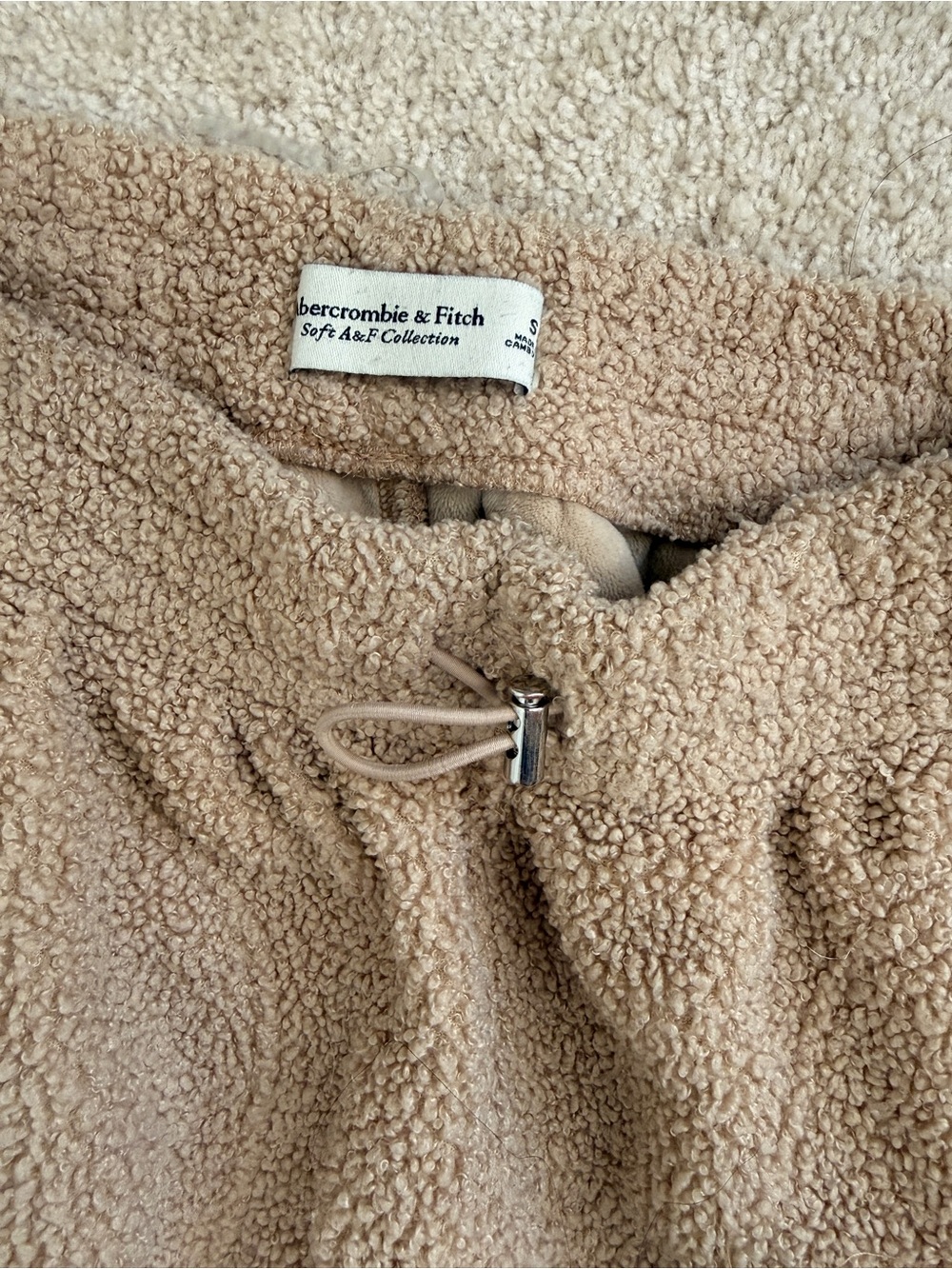 Abercrombie & Fitch soft A&F boucle Joggers - Camel - Picture 2 of 2